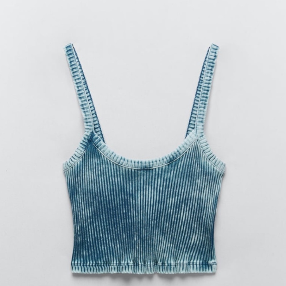 Ribbed tie-dye crop top